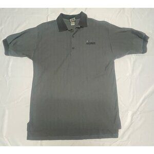 HOUSTON LIVESTOCK SHOW AND RODEO GREY MENS POLO LARGE WESTERN SHIRT